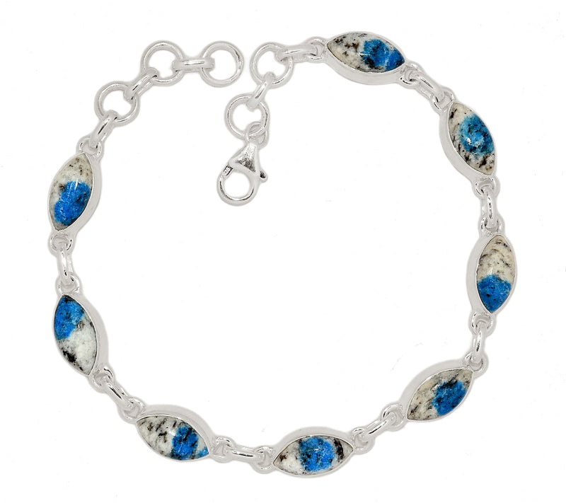 8.7" K2 Blue - Azurite In Quartz Bracelets - K2B77