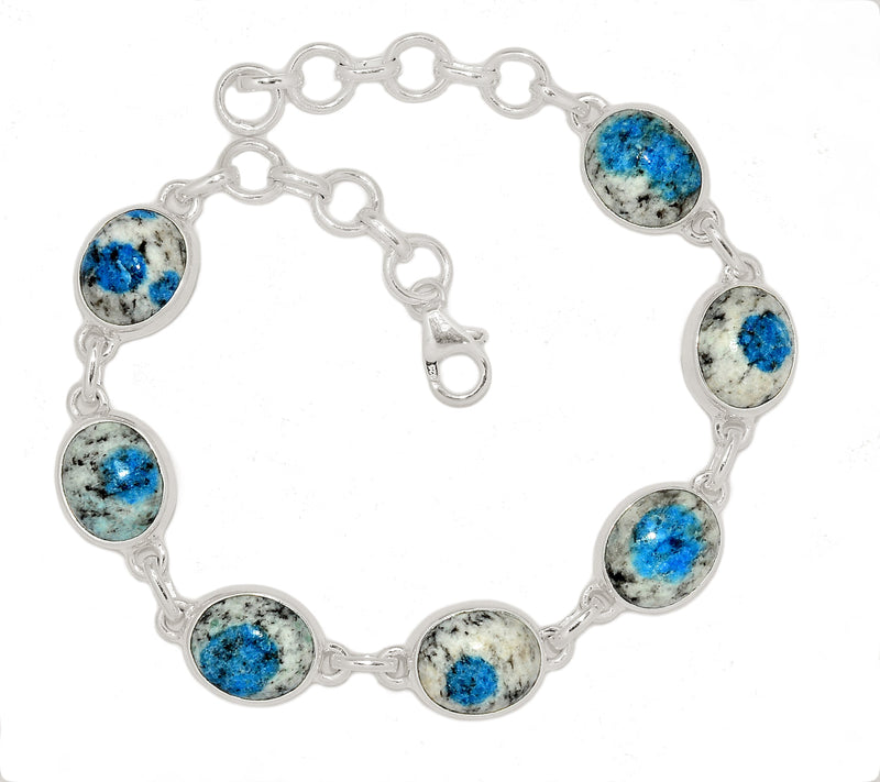 8.8" K2 Blue - Azurite In Quartz Bracelets - K2B78