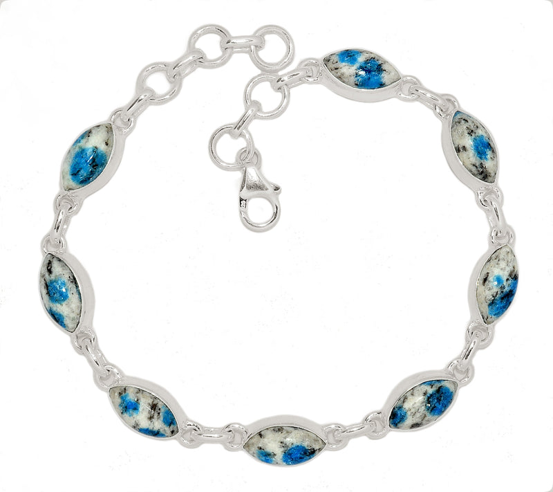 8.7" K2 Blue - Azurite In Quartz Bracelets - K2B79