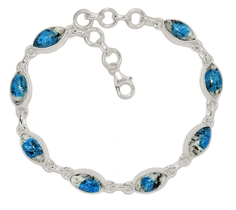 8.7" K2 Blue - Azurite In Quartz Bracelets - K2B81