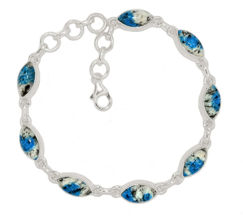 8.7" K2 Blue - Azurite In Quartz Bracelets - K2B84