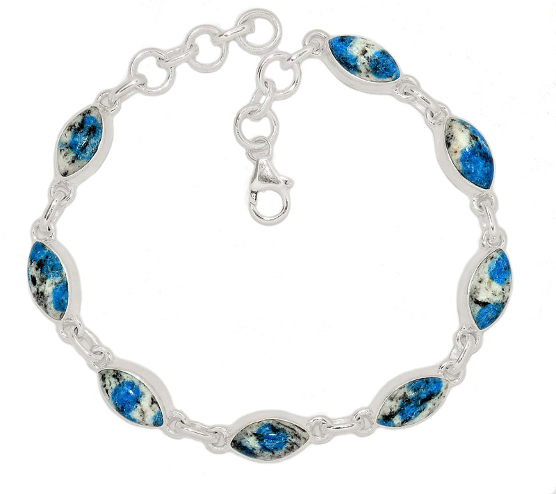 8.7" K2 Blue - Azurite In Quartz Bracelets - K2B86