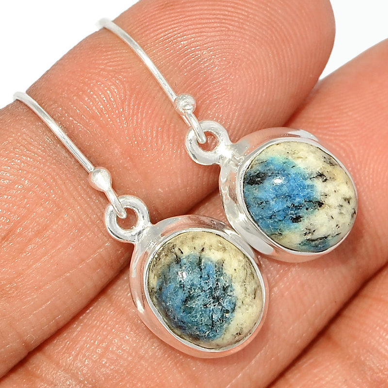 1.2" K2 Blue - Azurite In Quartz Earrings - K2E613