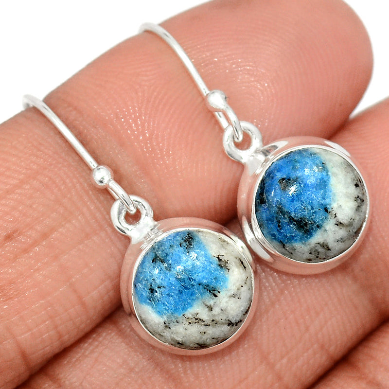 1.1" K2 Blue - Azurite In Quartz Earrings - K2E640