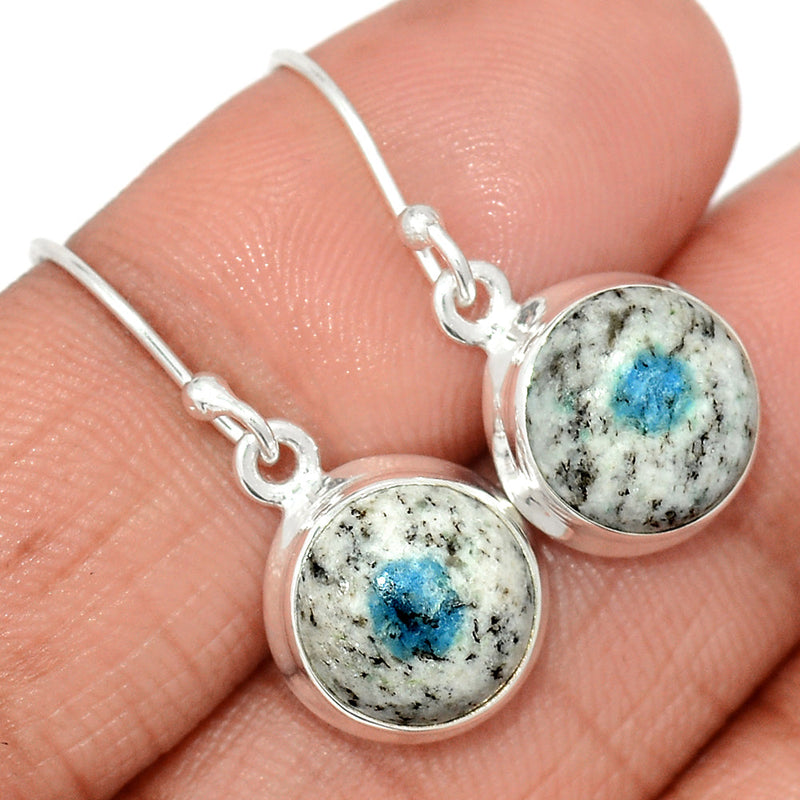 1.1" K2 Blue - Azurite In Quartz Earrings - K2E642