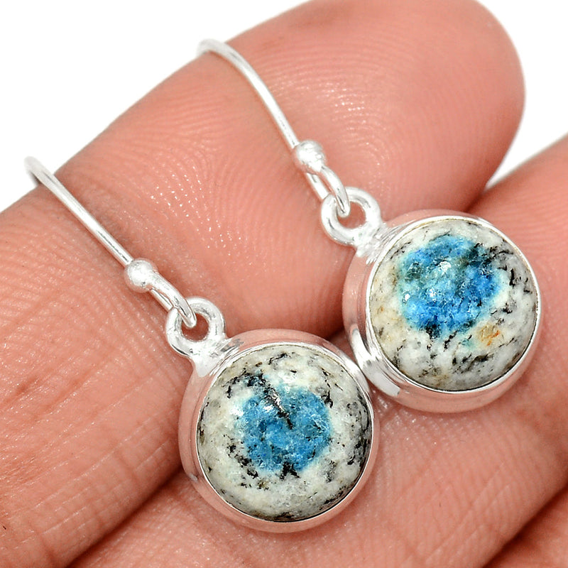 1.1" K2 Blue - Azurite In Quartz Earrings - K2E646