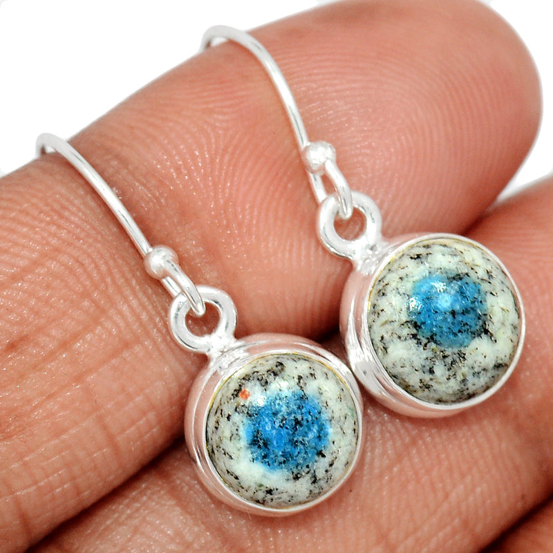 1.1" K2 Blue - Azurite In Quartz Earrings - K2E663