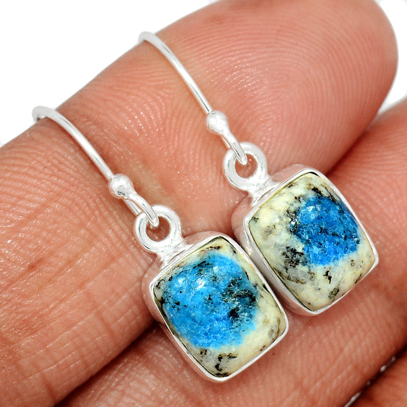 1.1" K2 Blue - Azurite In Quartz Earrings - K2E664