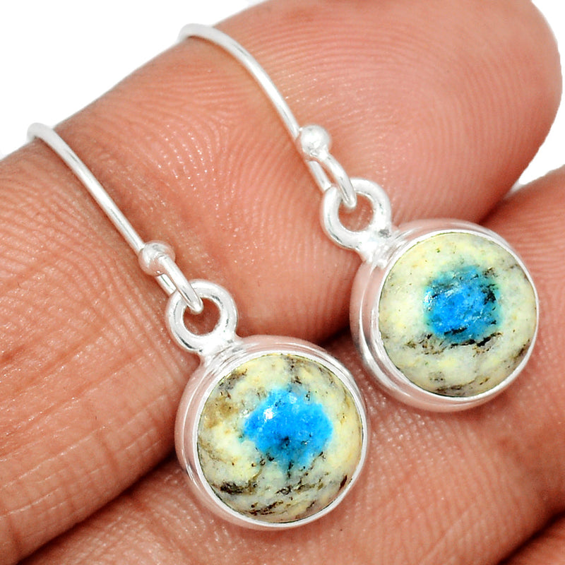 1.1" K2 Blue - Azurite In Quartz Earrings - K2E665