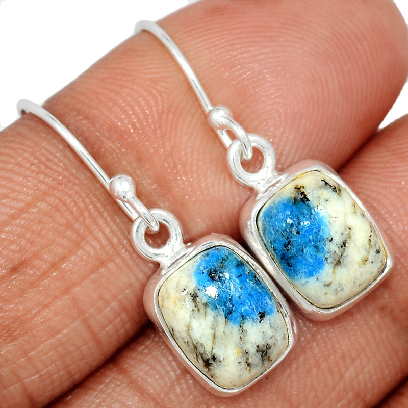 1.1" K2 Blue - Azurite In Quartz Earrings - K2E668