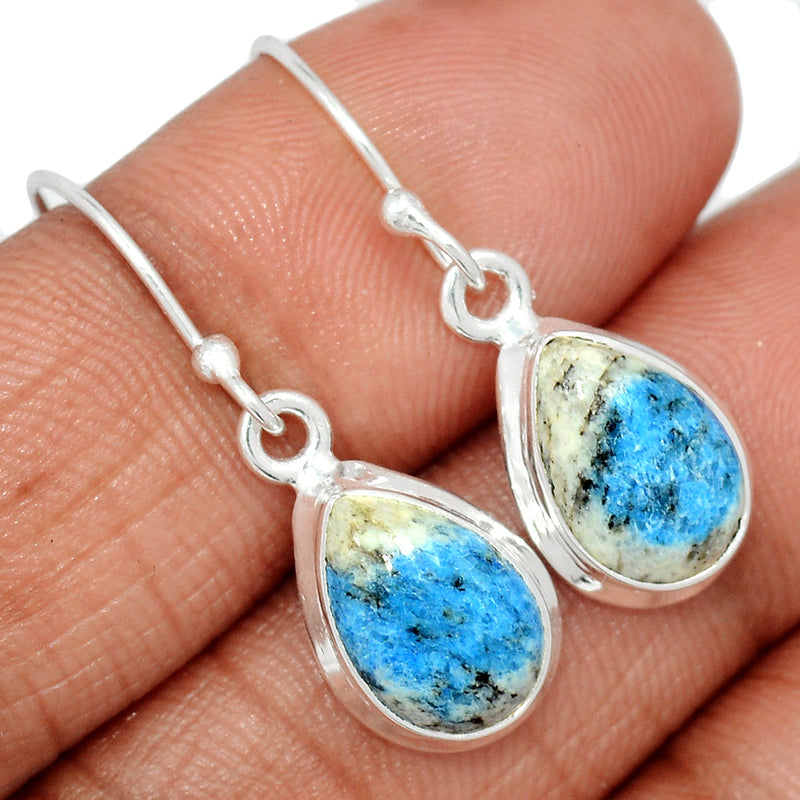 1.2" K2 Blue - Azurite In Quartz Earrings - K2E670