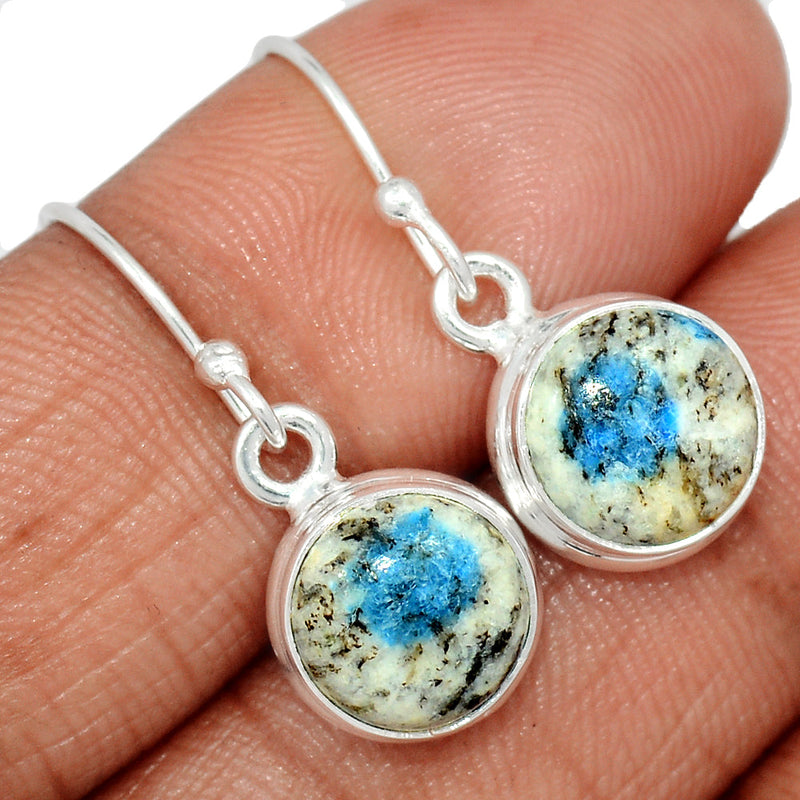 1.1" K2 Blue - Azurite In Quartz Earrings - K2E671