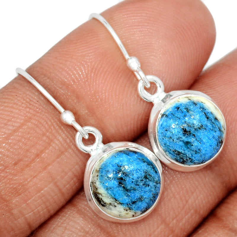 1.1" K2 Blue - Azurite In Quartz Earrings - K2E672