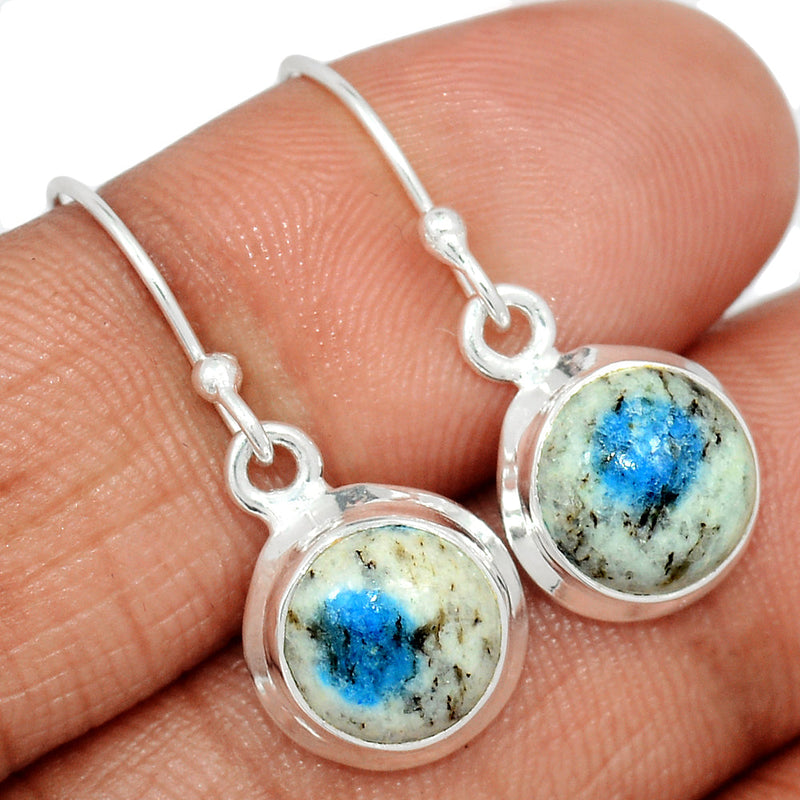 1.1" K2 Blue - Azurite In Quartz Earrings - K2E674