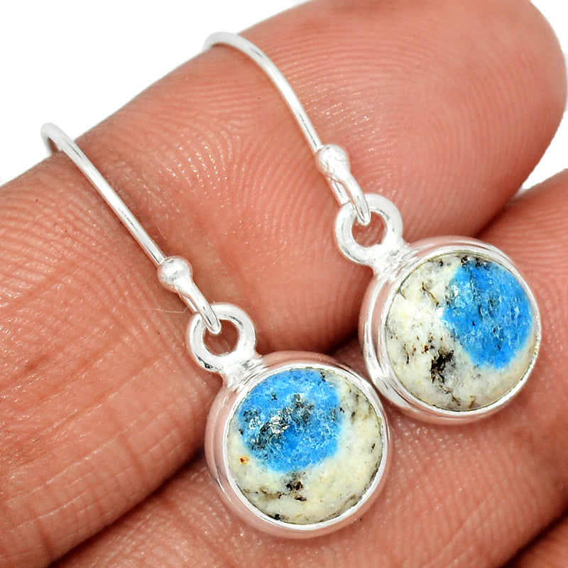 1.1" K2 Blue - Azurite In Quartz Earrings - K2E676