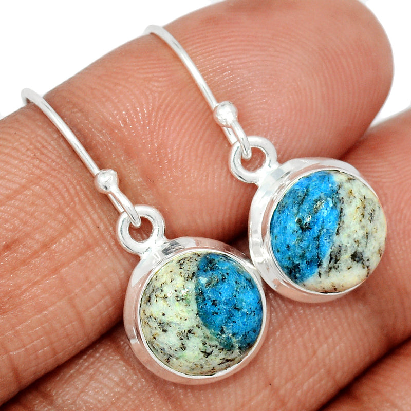 1.1" K2 Blue - Azurite In Quartz Earrings - K2E677