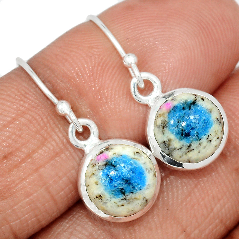 1.1" K2 Blue - Azurite In Quartz Earrings - K2E687