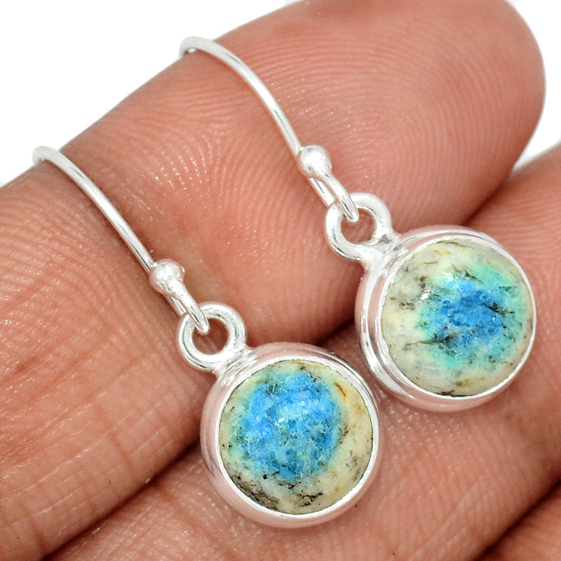 1.1" K2 Blue - Azurite In Quartz Earrings - K2E691