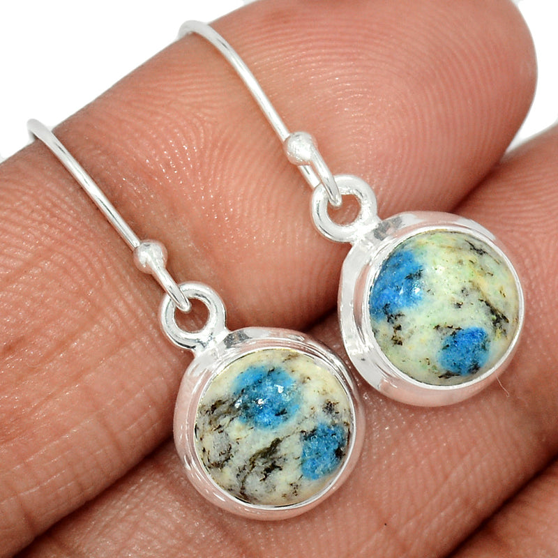 1.1" K2 Blue - Azurite In Quartz Earrings - K2E696