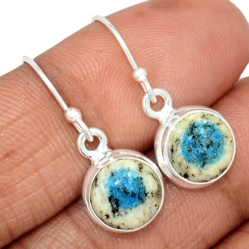 1.1" K2 Blue - Azurite In Quartz Earrings - K2E701