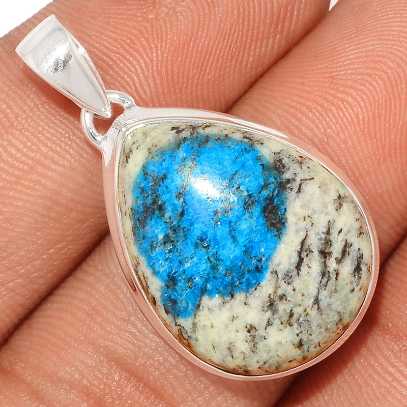 1.3" K2 Blue Azurite In Quartz Pendants - K2P1057