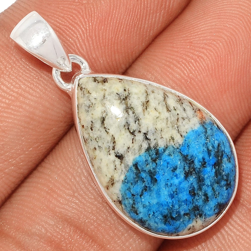 1.3" K2 Blue Azurite In Quartz Pendants - K2P1063