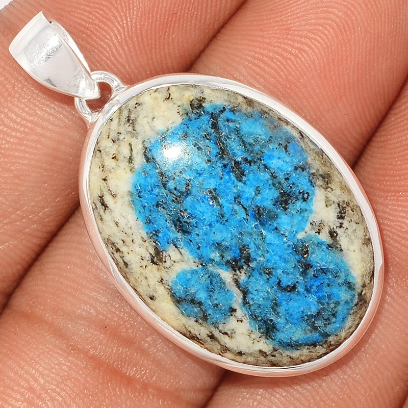 1.6" K2 Blue Azurite In Quartz Pendants - K2P1088