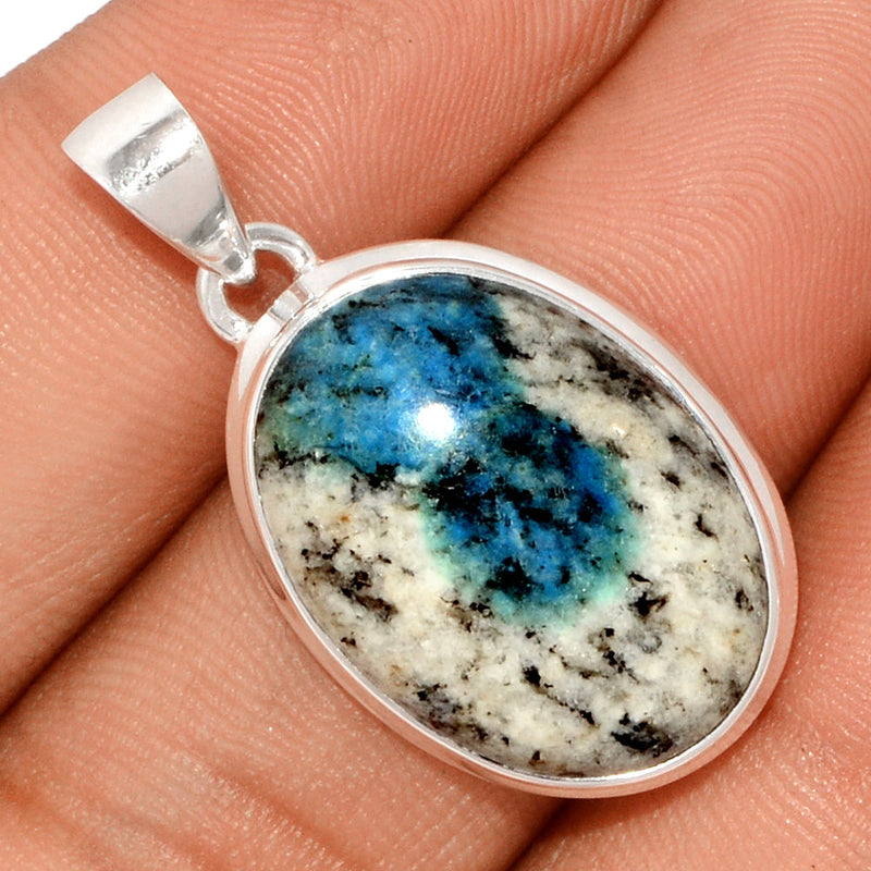 1.3" K2 Blue - Azurite In Quartz Pendants - K2P1115