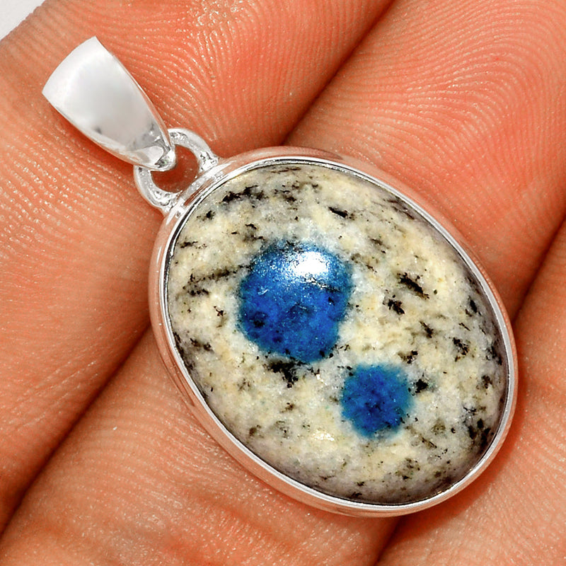 1.3" K2 Blue - Azurite In Quartz Pendants - K2P1150