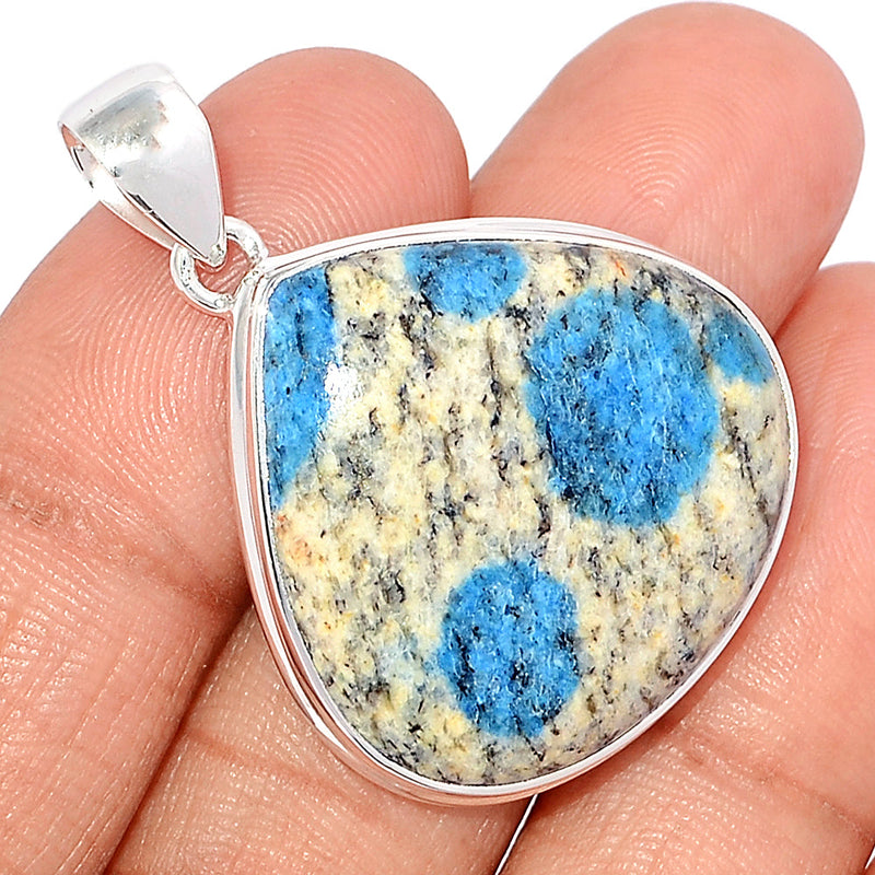 1.6" K2 Blue - Azurite In Quartz Pendants - K2P1162