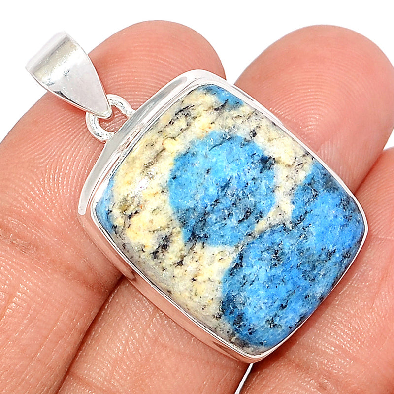 1.5" K2 Blue - Azurite In Quartz Pendants - K2P1167