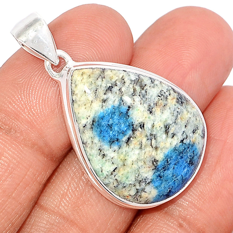 1.6" K2 Blue - Azurite In Quartz Pendants - K2P1177