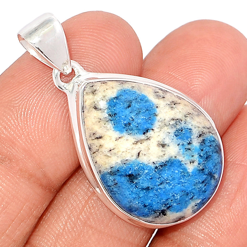 1.5" K2 Blue - Azurite In Quartz Pendants - K2P1179