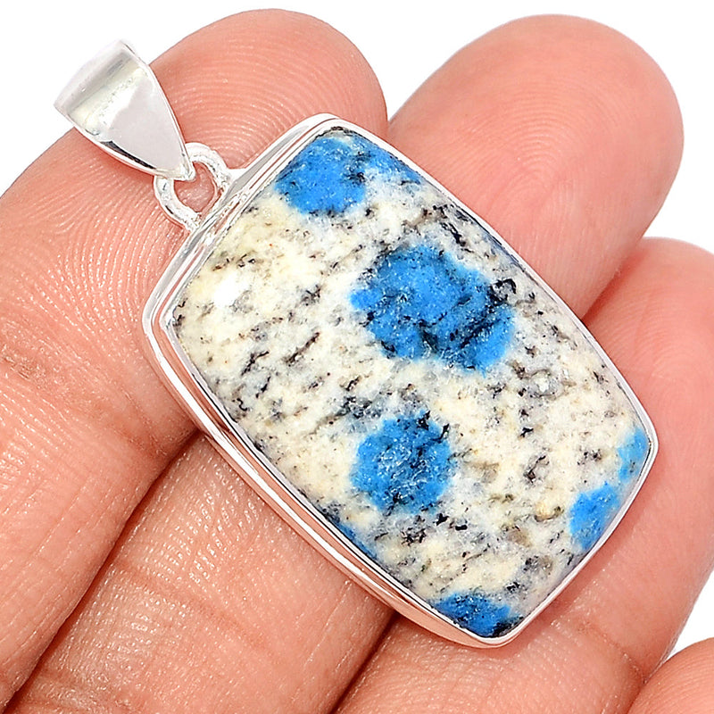 1.6" K2 Blue - Azurite In Quartz Pendants - K2P1180