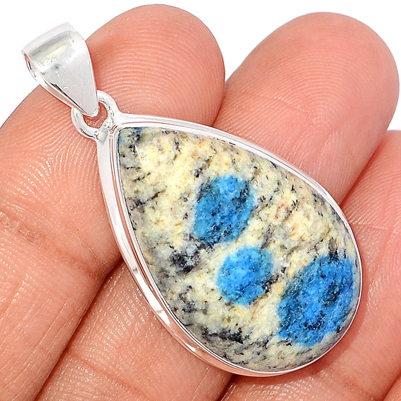 1.7" K2 Blue - Azurite In Quartz Pendants - K2P1189