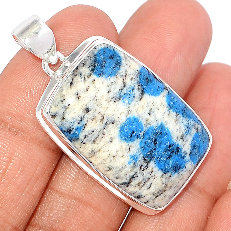 1.7" K2 Blue - Azurite In Quartz Pendants - K2P1192