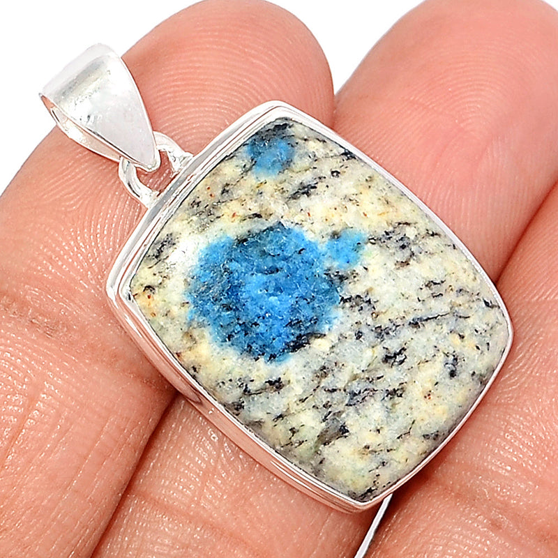 1.5" K2 Blue - Azurite In Quartz Pendants - K2P1196