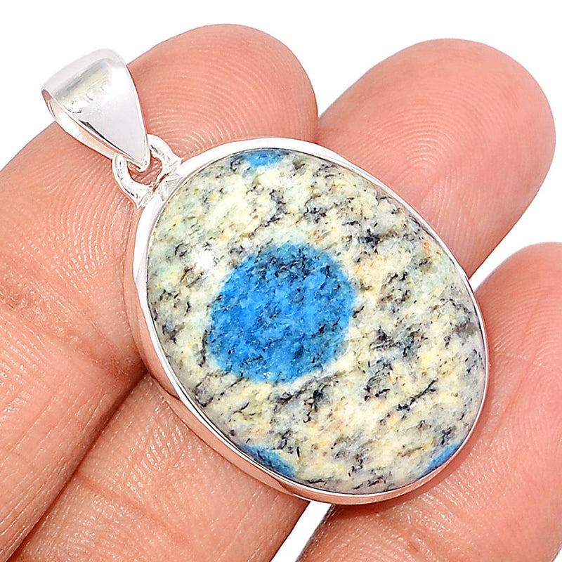 1.6" K2 Blue - Azurite In Quartz Pendants - K2P1197