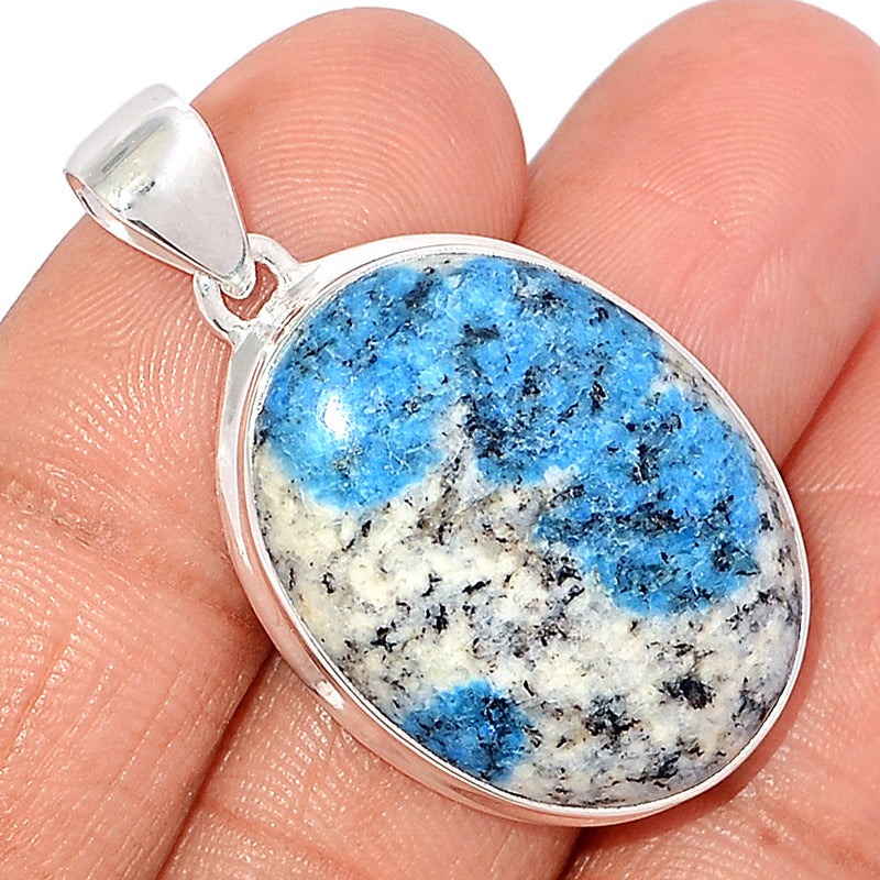 1.6" K2 Blue - Azurite In Quartz Pendants - K2P1199