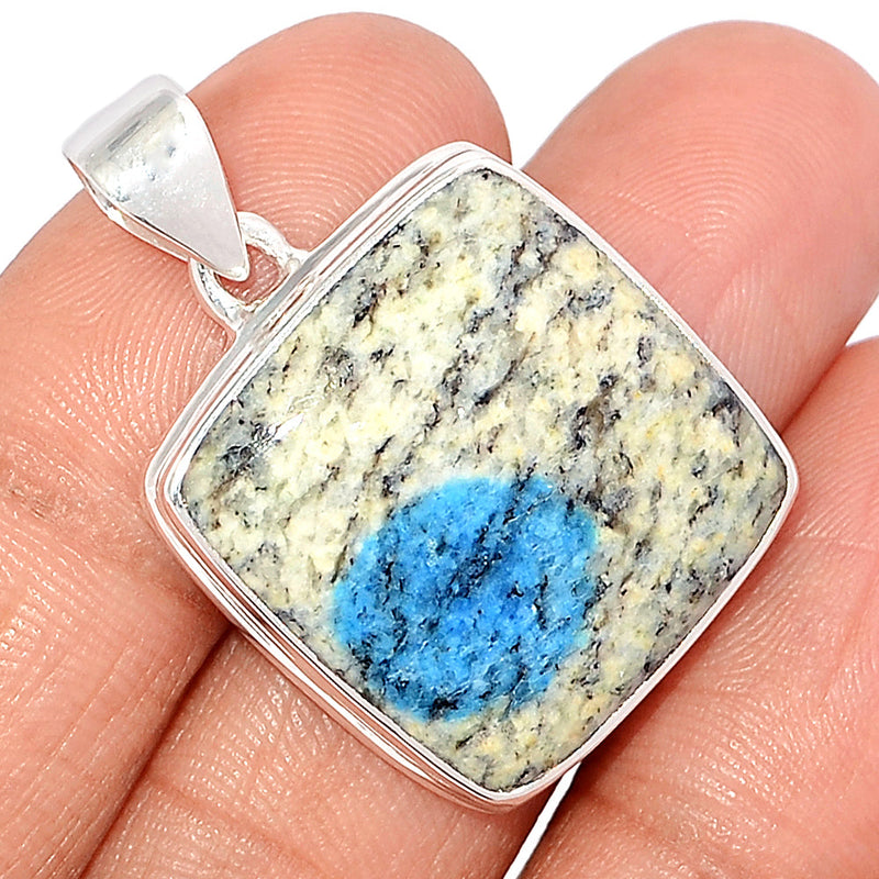 1.3" K2 Blue - Azurite In Quartz Pendants - K2P1201