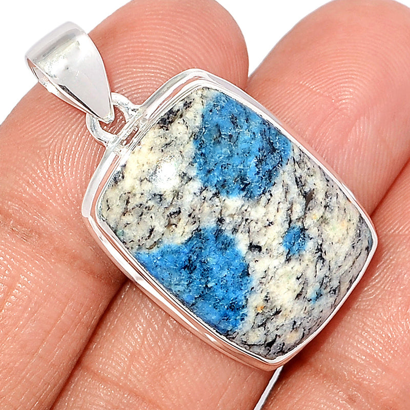 1.5" K2 Blue - Azurite In Quartz Pendants - K2P1206