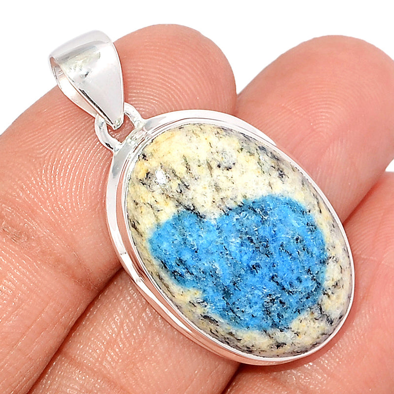 1.6" K2 Blue - Azurite In Quartz Pendants - K2P1207