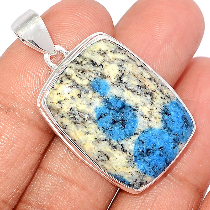 1.6" K2 Blue - Azurite In Quartz Pendants - K2P1208