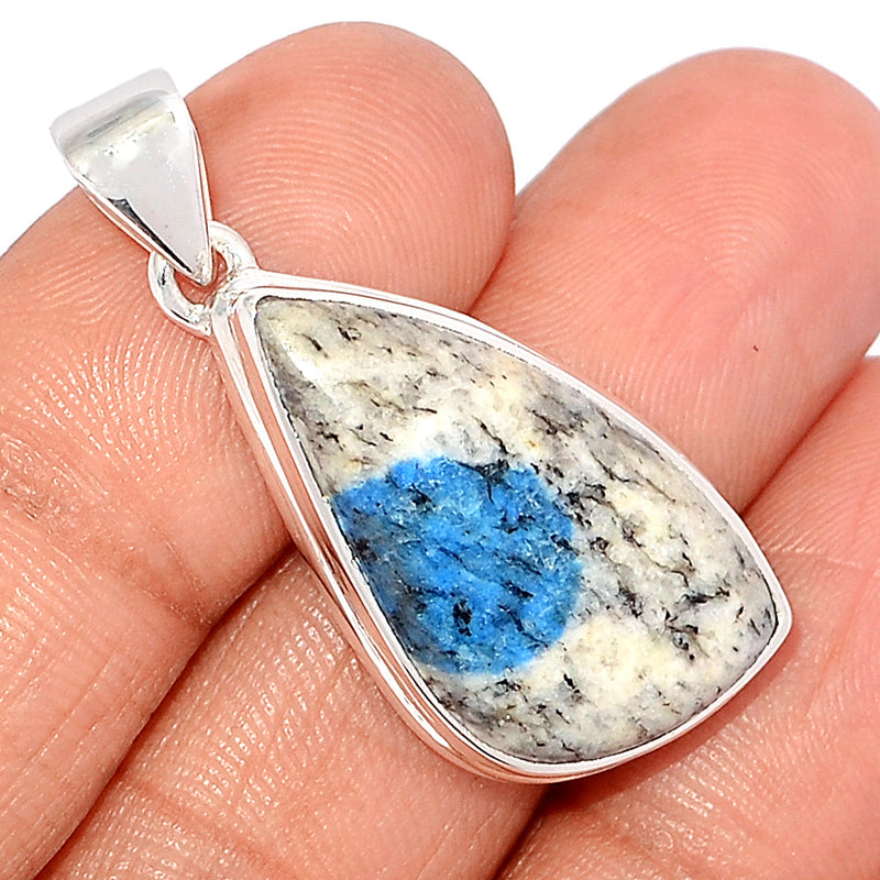 1.5" K2 Blue - Azurite In Quartz Pendants - K2P1215