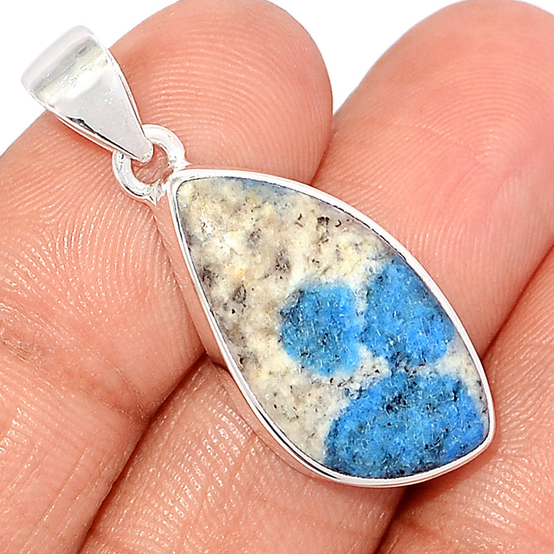 1.5" K2 Blue - Azurite In Quartz Pendants - K2P1216