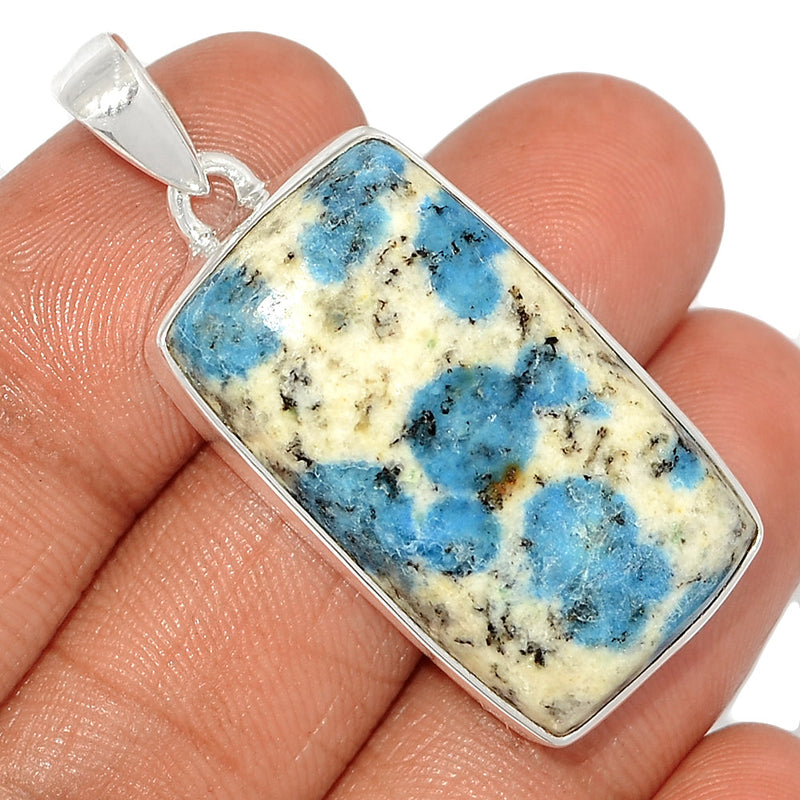 1.7" K2 Blue - Azurite In Quartz Pendants - K2P1219