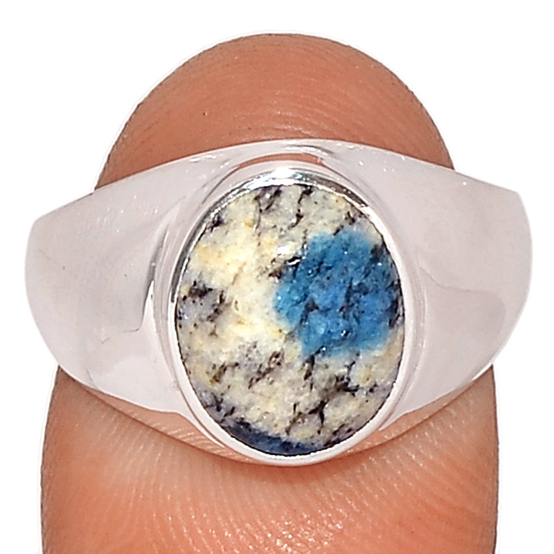 Solid - K2 Blue - Azurite In Quartz Ring - K2R1021