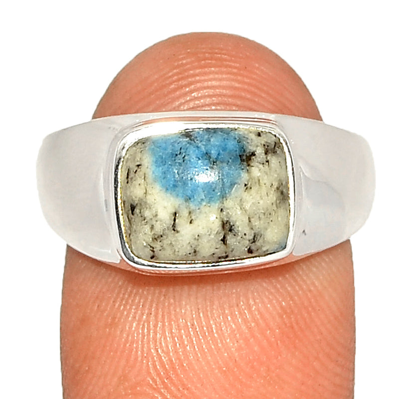 Solid - K2 Blue - Azurite In Quartz Ring - K2R1079