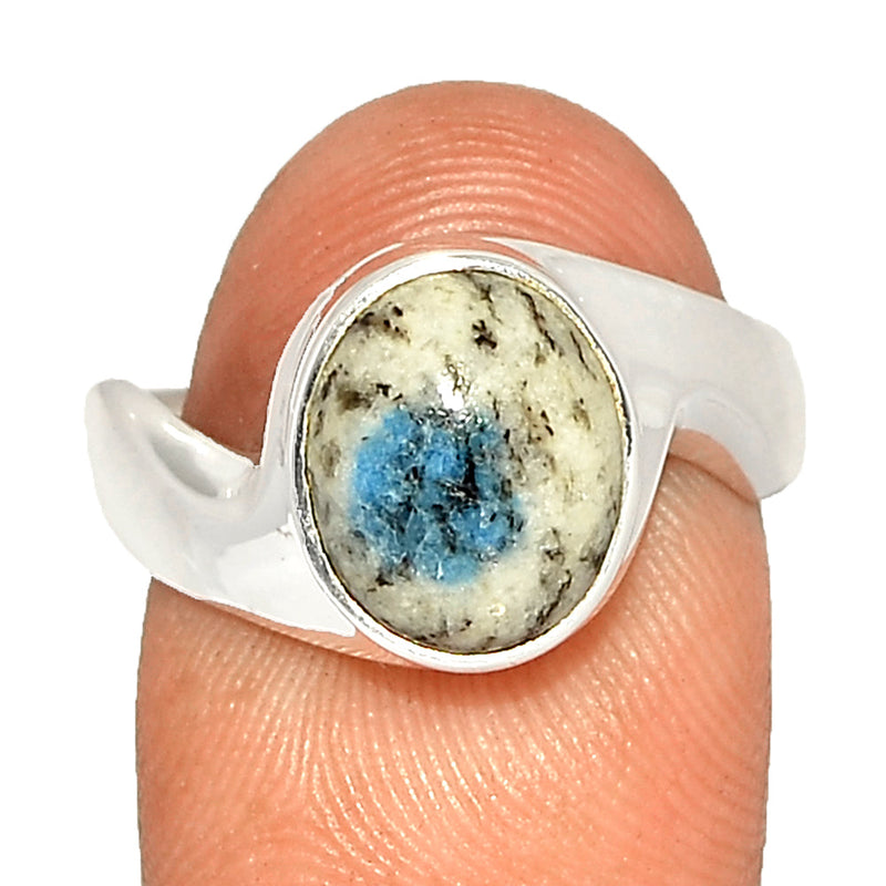 Solid - K2 Blue - Azurite In Quartz Ring - K2R1081