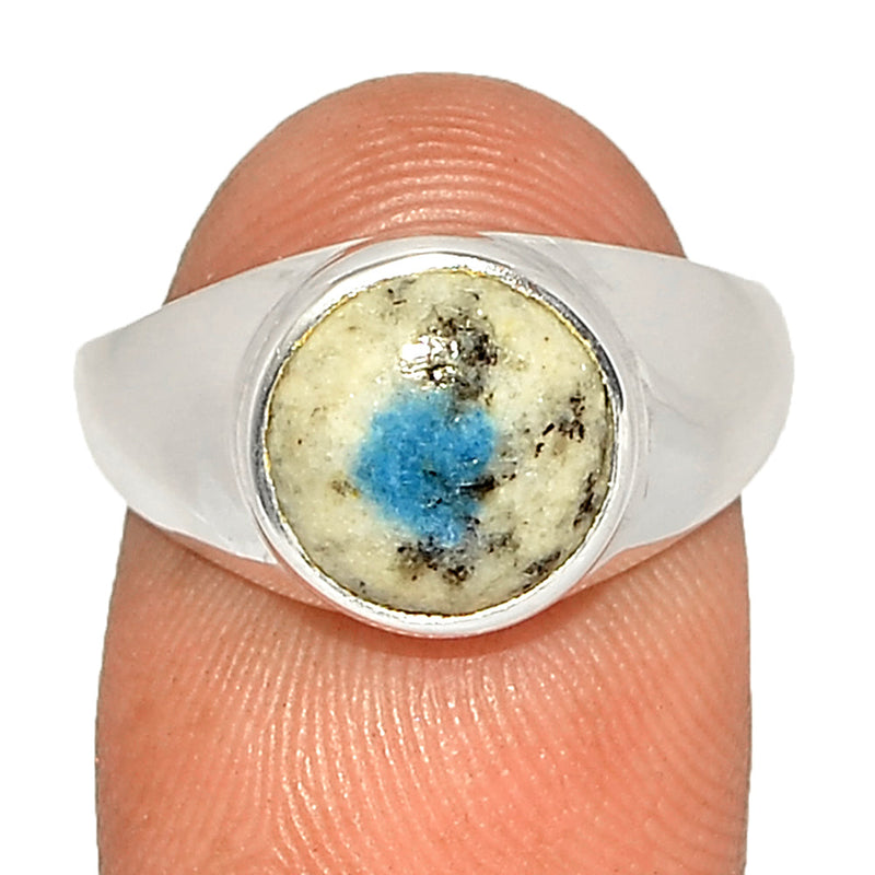 Solid - K2 Blue - Azurite In Quartz Ring - K2R1084